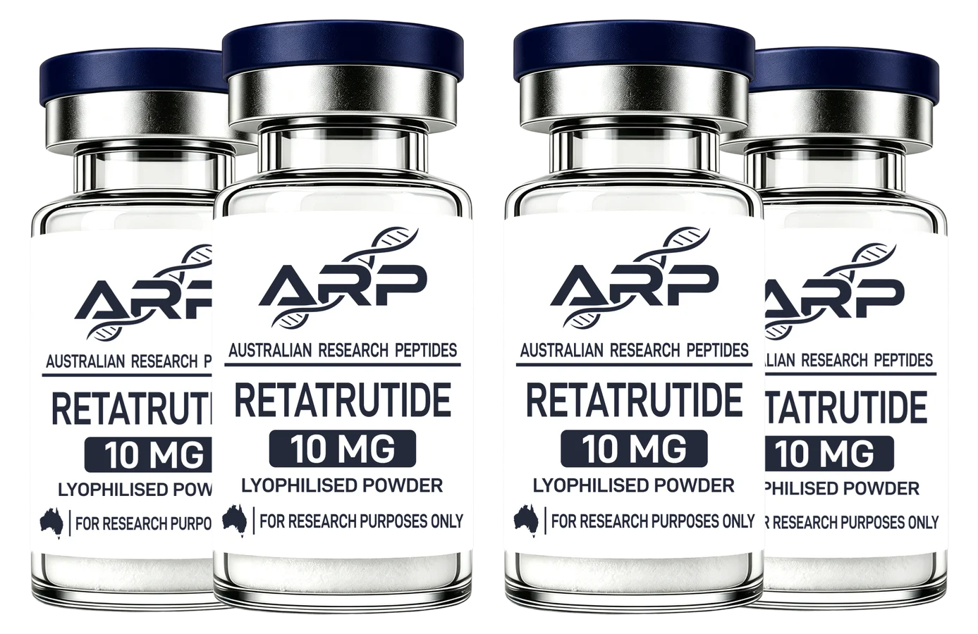 Retatrutide 4-Vial Bundle — 4 × Retatrutide 10mg, as supplied