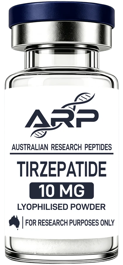 Tirzepatide 10mg — Australian Research Peptides research vial